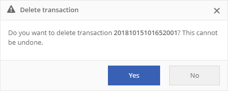 Delete transaction message