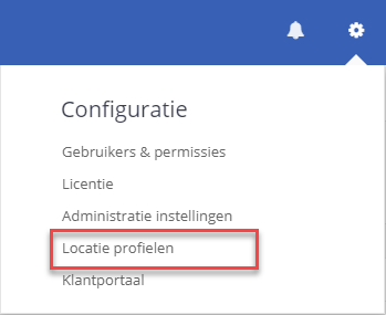 Configuratie menu – Locatie profielen