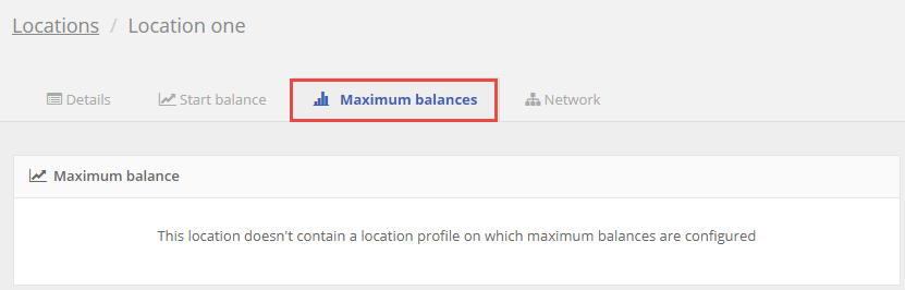 Location-tab: Maximum balances