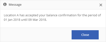 Message: Balance confirmation accepted