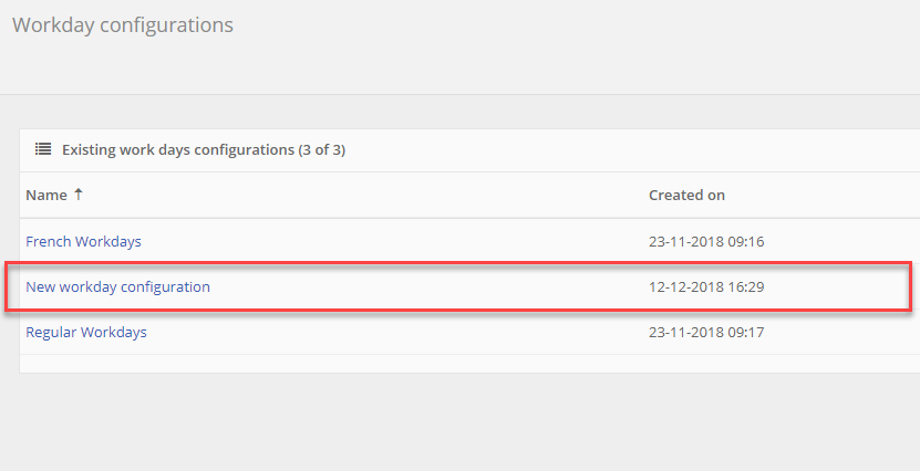New created workday configuration