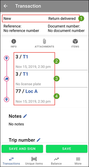 Scenario create transaction