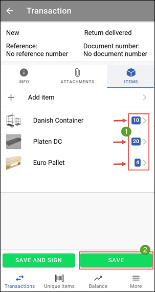 Scenario create transaction 2