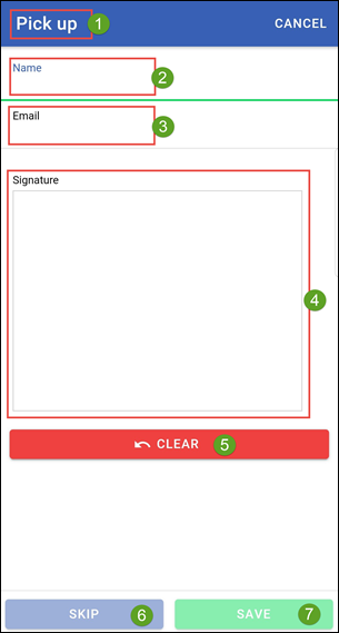 Explanation signature screen
