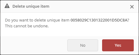 Delete unique item message