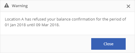 Warning: Refused balance confirmation